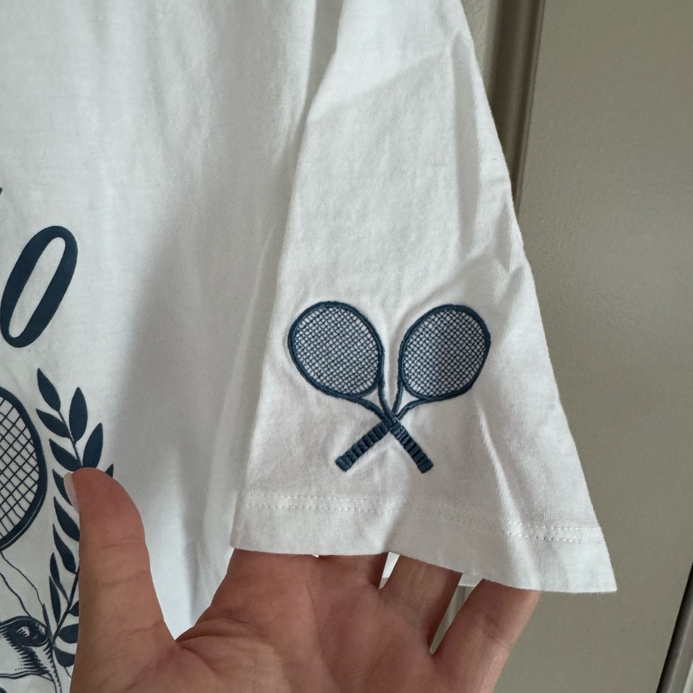 Monte Carlo Monaco Tennis Graphic Tee - White Blue - Picture 2 of 4